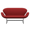 Fritz Hansen Swan™ Sofa 2 Seater, Black Lacquered/Steelcut Red