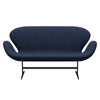 Fritz Hansen Swan™ Sofa 2 Seater, Black Lacquered/Steelcut Royal Blue