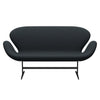 Fritz Hansen Swan™ Sofa 2 Seater, Black Lacquered/Steelcut Trio Black