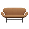 Fritz Hansen Swan™ Sofa 2 Seater, Black Lacquered/Steelcut Trio Camel