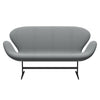 Fritz Hansen Swan™ Sofa 2 Seater, Black Lacquered/Steelcut Trio Grey