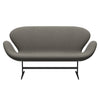 Fritz Hansen Swan™ Sofa 2 Seater, Black Lacquered/Steelcut Trio Light Brown