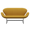 Fritz Hansen Swan™ Sofa 2 Seater, Black Lacquered/Steelcut Trio Mustard