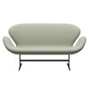 Fritz Hansen Swan™ Sofa 2 Seater, Black Lacquered/Steelcut Turquoise Light