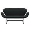 Fritz Hansen Swan™ Sofa 2 Seater, Black Lacquered/Sunniva Black/Dark Grey