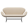 Fritz Hansen Swan™ Sofa 2 Seater, Black Lacquered/Sunniva Crème/Sand