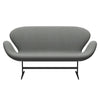 Fritz Hansen Swan™ Sofa 2 Seater, Black Lacquered/Sunniva Grey