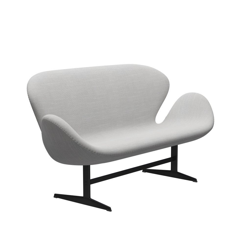 [product_category]-Fritz Hansen Swan Sofa 2 Seater, Black Lacquered/Sunniva Natural/Light Grey-Fritz Hansen-3321-SV713-BLLA-FRI-2