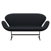 Fritz Hansen Swan™ Sofa 2 Seater, Black Lacquered/Tonus Dark Aubergine