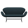 Fritz Hansen Swan™ Sofa 2 Seater, Black Lacquered/Tonus Dark Green