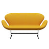 Fritz Hansen Swan™ Sofa 2 Seater, Black Lacquered/Tonus Mustard