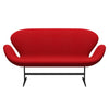 Fritz Hansen Swan™ Sofa 2 Seater, Black Lacquered/Tonus Red