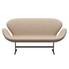 Fritz Hansen Swan™ Sofa 2 Seater, Black Lacquered/Tonus Sand