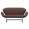 Fritz Hansen Swan™ Sofa 2 Seater, Black Lacquered/Tonus Violet Grey