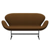 Fritz Hansen Swan™ Sofa 2 Seater, Black Lacquered/Tonus Warm Brown (364)