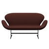 Fritz Hansen Swan™ Sofa 2 Seater, Black Lacquered/Tonus Warm Brown (374)