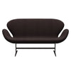 Fritz Hansen Swan™ Sofa 2 Seater, Brown Bronze/Canvas Black Stone