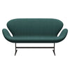 Fritz Hansen Swan™ Sofa 2 Seater, Brown Bronze/Canvas Emerald Green