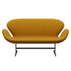 Fritz Hansen Swan™ Sofa 2 Seater, Brown Bronze/Divina Melange Ochre Yellow