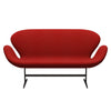 Fritz Hansen Swan™ Sofa 2 Seater, Brown Bronze/Divina Melange Red