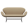 Fritz Hansen Svanesofa 2-Personers, Brown Bronze/Steelcut Trio Pale Yellow