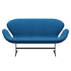 Fritz Hansen Svanesofa 2-Personers, Brown Bronze/Steelcut Trio Turquise/Blue