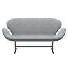 Fritz Hansen Swan™ Sofa 2 Seater, Brown Bronze/Sunniva Light Grey/Light Blue