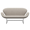 Fritz Hansen Swan™ Sofa 2 Seater, Satin Brushed Aluminium/Canvas Beige