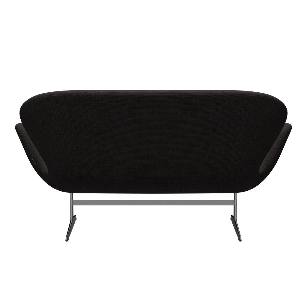 [product_category]-Fritz Hansen Swan Sofa 2 Seater, Satin Brushed Aluminium/Canvas Black-Fritz Hansen-3321-CA0174-SPAL-FRI-4