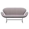 Fritz Hansen Swan™ Sofa 2 Seater, Satin Brushed Aluminium/Canvas Cool Light Blue