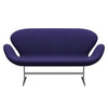 Fritz Hansen Swan™ Sofa 2 Seater, Satin Brushed Aluminium/Canvas Eclectic Blue