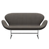 Fritz Hansen Swan™ Sofa 2 Seater, Satin Brushed Aluminium/Canvas Grey