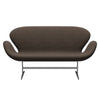 Fritz Hansen Swan™ Sofa 2 Seater, Satin Brushed Aluminium/Canvas Military Green