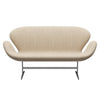 Fritz Hansen Swan™ Sofa 2 Seater, Satin Brushed Aluminium/Canvas Sand Light