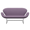 Fritz Hansen Swan™ Sofa 2 Seater, Satin Brushed Aluminium/Capture Light Violet