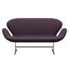 Fritz Hansen Swan™ Sofa 2 Seater, Satin Brushed Aluminium/Capture Violet Dark