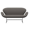 Fritz Hansen Swan™ Sofa 2 Seater, Satin Brushed Aluminium/Capture Warm Dark Grey