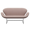 Fritz Hansen Swan™ Sofa 2 Seater, Satin Brushed Aluminium/Christianshavn Light Red Uni