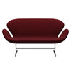 Fritz Hansen Swan™ Sofa 2 Seater, Satin Brushed Aluminium/Christianshavn Red Uni