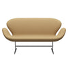 Fritz Hansen Svanesofa 2-Personers, Satinpoleret Aluminium/Comfort Beige (00280)