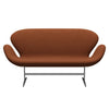 Fritz Hansen Swan™ Sofa 2 Seater, Satin Brushed Aluminium/Divina Brown (346)