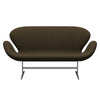 Fritz Hansen Swan™ Sofa 2 Seater, Satin Brushed Aluminium/Divina Brown (984)