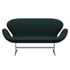 Fritz Hansen Swan™ Sofa 2 Seater, Satin Brushed Aluminium/Divina Dark Green (886)