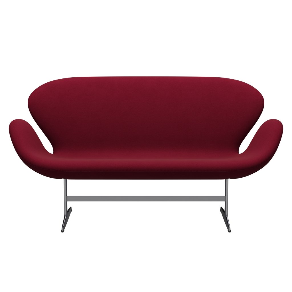 Fritz Hansen Svanesofa 2-Personers, Satinpoleret Aluminium/Divina Klar Aubergine