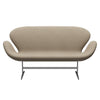 Fritz Hansen Swan Sofa 2 Seater, Satin Brushed Aluminium/Divina Light Beige