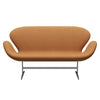 Fritz Hansen Svanesofa 2-Personers, Satinpoleret Aluminium/Divina Md Carrot