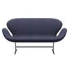 Fritz Hansen Swan™ Sofa 2 Seater, Satin Brushed Aluminium/Divina Md Cool Grey