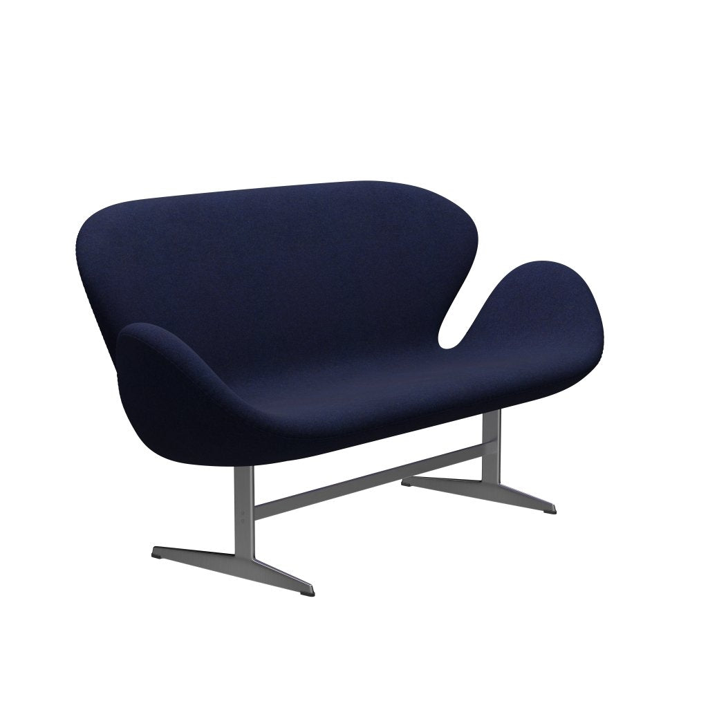 [product_category]-Fritz Hansen Swan Sofa 2 Seater, Satin Brushed Aluminium/Divina Md Midnight Blue-Fritz Hansen-3321-DMD773-SPAL-FRI-2