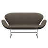 Fritz Hansen Swan™ Sofa 2 Seater, Satin Brushed Aluminium/Divina Md Mole