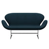 Fritz Hansen Swan™ Sofa 2 Seater, Satin Brushed Aluminium/Divina Md Petrol Dark